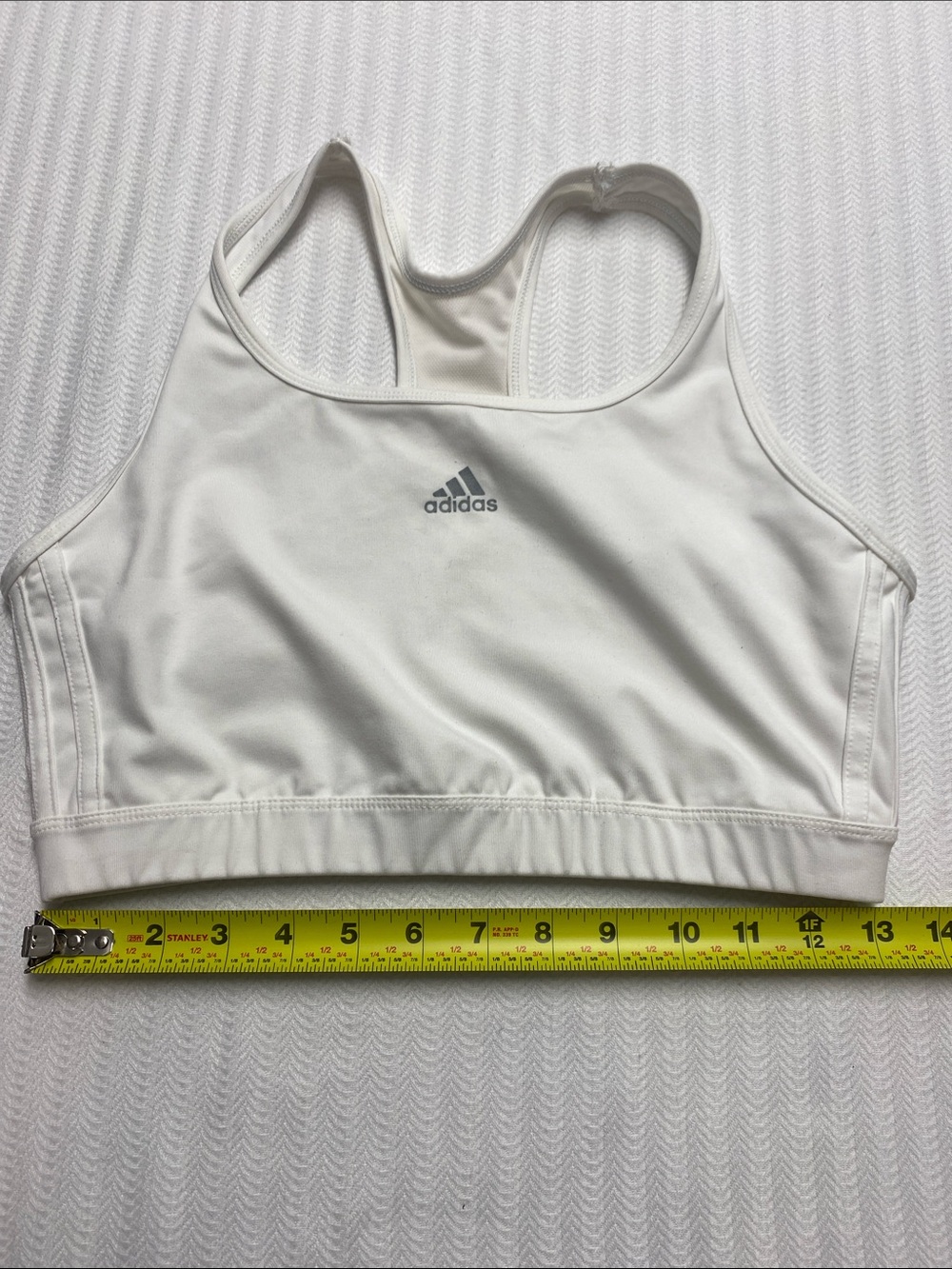 Adidas White Racerback Sports Bra Athletic Workout Gym XL Athleisure Yoga Gym - Picture 5 of 7